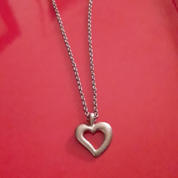 Silver Open Heart pendant Necklace - Picture 3 of 5